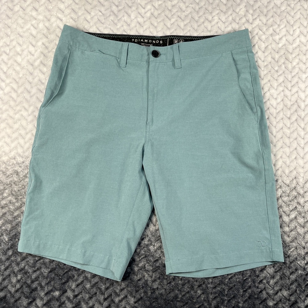 7 Diamonds Shorts Mens 34 Blue Momentum Performance Lightweight Active 7D Golf